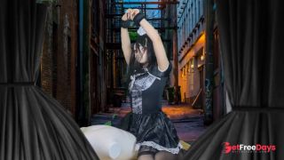 HENTAI Aibu. Back alley. Maid. Masturbation while being restrained.