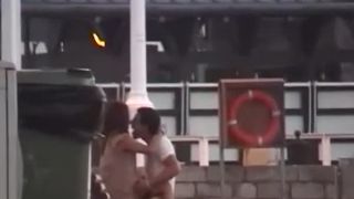 Horny teen couple fucking in public Public!