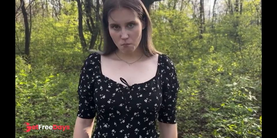 Risky masturbation in a public park with a guy on a video call