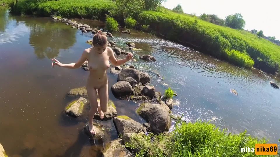 MihaNika69 - Real Outdoor Sex on the River Bank after Swimming - POV by MihaNika69  - role play - fetish porn slipper fetish