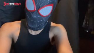 Stroking in the Shadows Solo JOI in My Miles Morales Mask
