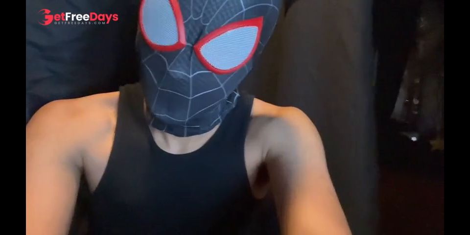Stroking in the Shadows Solo JOI in My Miles Morales Mask