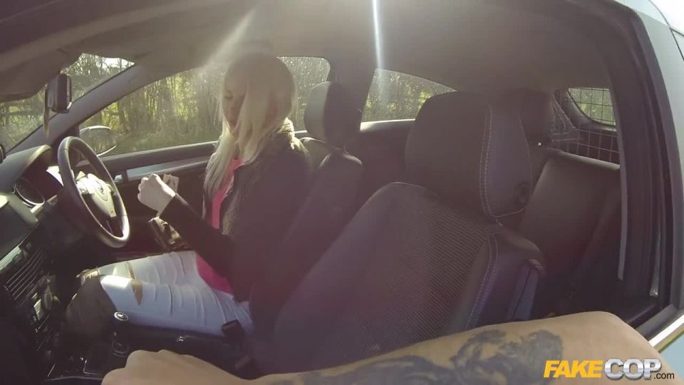 Copper Fucks Blonde With No Licence Blowjob