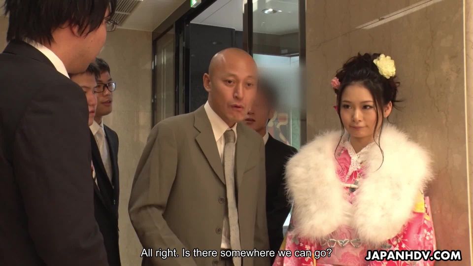 Ako Nishino  Kimono Lady Ako Nishino gets a gang of men to fuck her