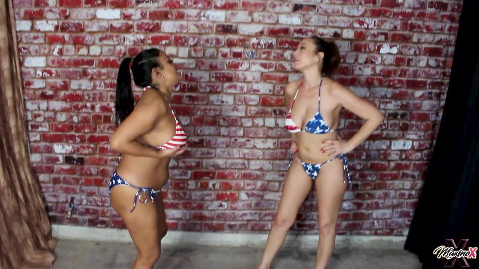 Maxine X, Nyssa Nevers - Oiled Up Tit Fight Battle Of The Buldge - Teen