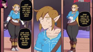 Zelda le da un delicioso bao con lengua a link en el Rio