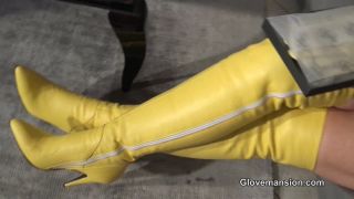 online clip 24 Glovemansion - Yellow leather gloves JOI on femdom porn kj fetish