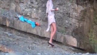 Clumsy girl accidentally shows her pussy