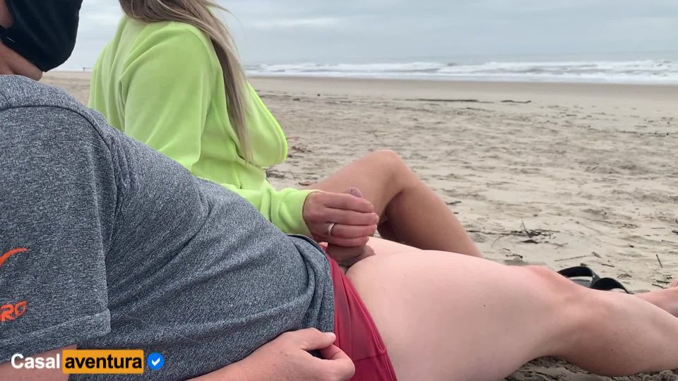 Quickie On Public Beach, People Walking Near  Real Amateur.