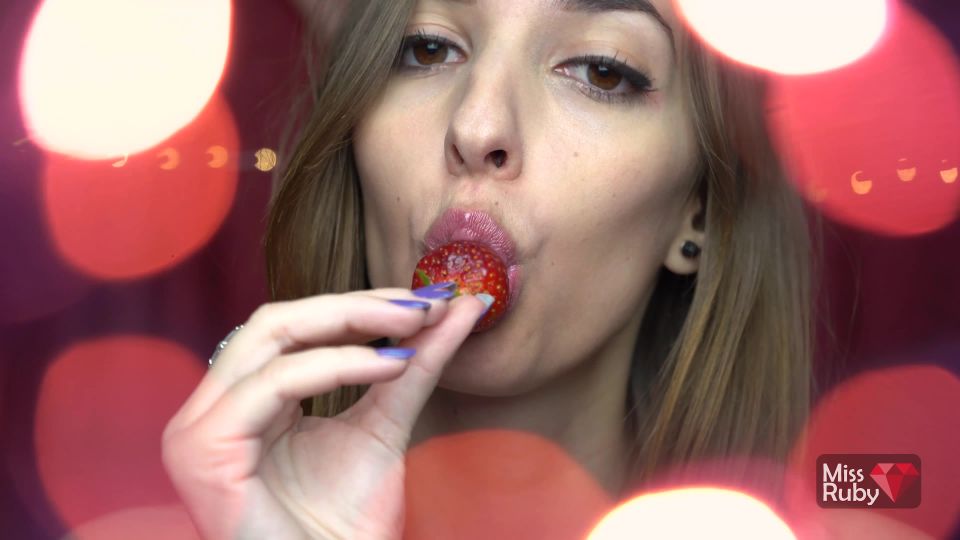 porn clip 17 Sweet Bunny – Strawberry ASMR – Mouth Eating Sounds on masturbation porn femdom fleshlight