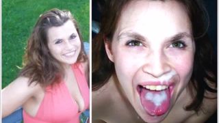 before and after cum facial compilation