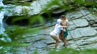 Veronika Charm - Spying on Strangers Threesome Outdoors