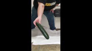 Subway SSBBW Cucumber Fuck On Break