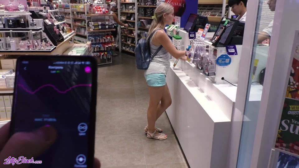 Letty Black Public Remote Vibrator In Large Malls - Public