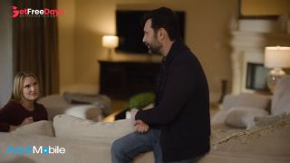 ADULTMOBILE - Voluptuous Blonde Sucks Her Step-Cousins Cock Dry And Spit His Cum On It