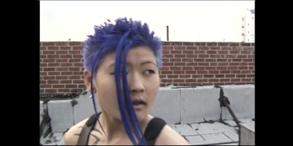 Purple Haired Gothic Asian Puts On One Wild Fetish Show Latex!