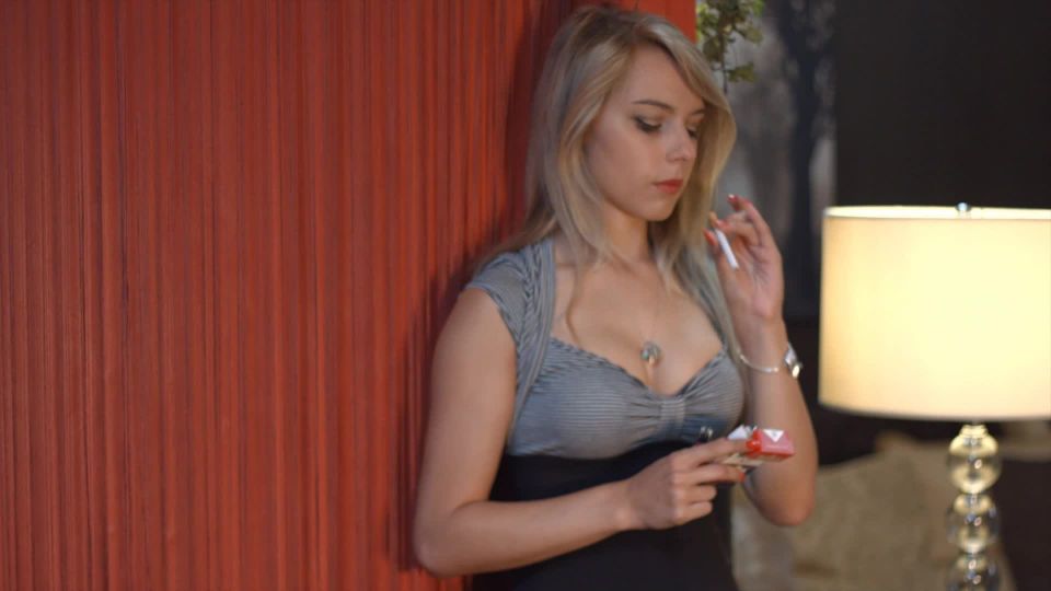 Chloe Smoking In A Little Dress.