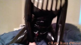 online clip 49 Lady Kara – Playing with a Dildo Wearing My Black Latex Catsuit, eva notty femdom on toys 