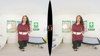 Busty Brunette Nurse Role Play Uniform Striptease (VR 180 3D