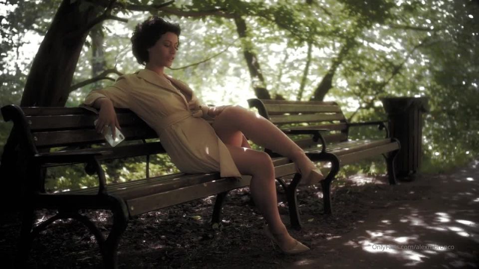 Ournewfaces vip () Ournewfacesvip - pretty woman having fun on a bench in the park 30-08-2019