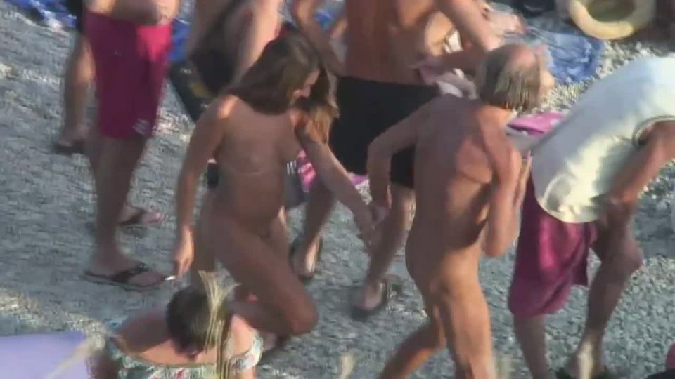 Nudist grandpa fetches hot young  nudist