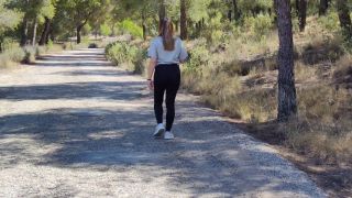 Pregnant Walking Through The Mountains