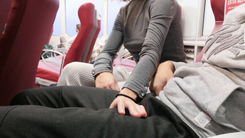 Very Hot Explicit Handjob In Public