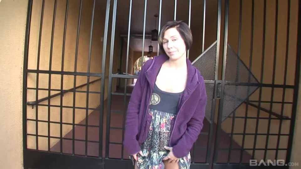 Brunette Amateur Flashes Her Tits And Cock Sockets In Public solo 