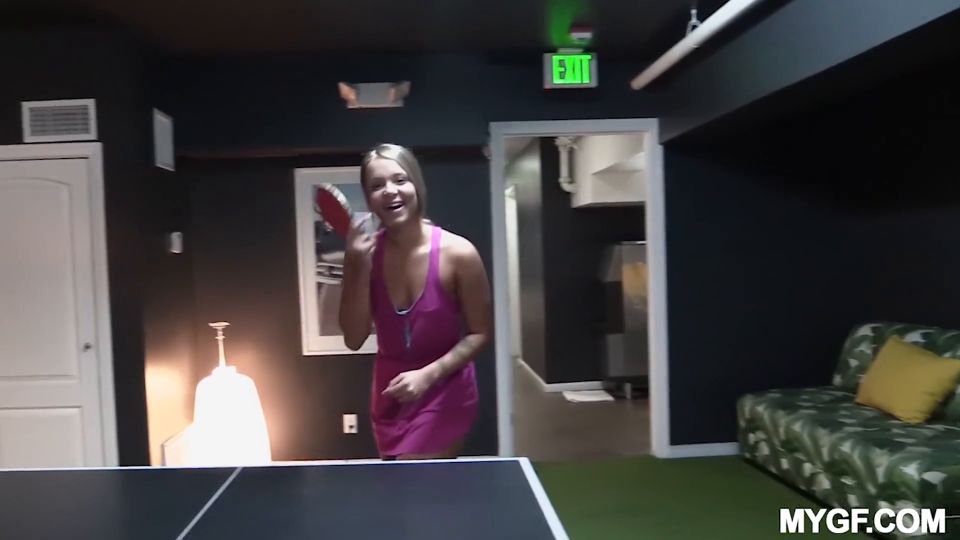 MY GF  Young Blonde Liza Rowe Played Pingpong With Ken, Got In The Room 