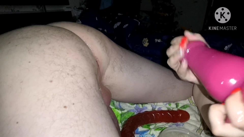 Femdom.Double anal fisting. Dildo and hand in the ass at ...