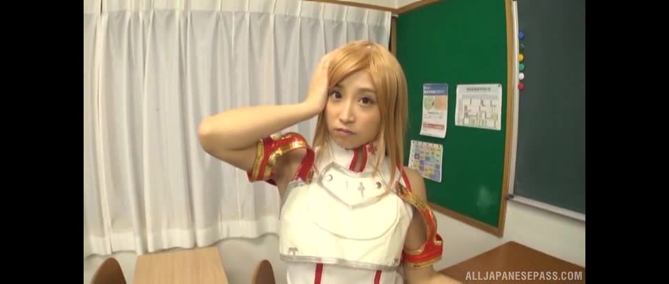 Awesome Solo Japanese in sexy costume, insane masturbation  Video Online Cosplay!