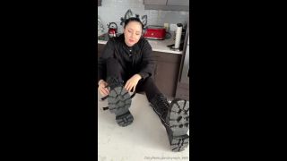 Nymph Nymph aka nymph_666 - 01-04-2025 OnlyFans Video - Goth E_Girl removes her combat boots from her sweaty nylon clad size 10 feet video hardcore