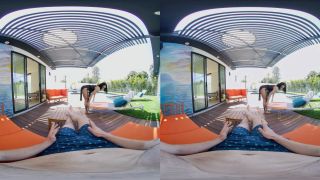 VR BANGERS Hot Day By The Pool With Black Skinny Neighbor Alexis Tae VR 