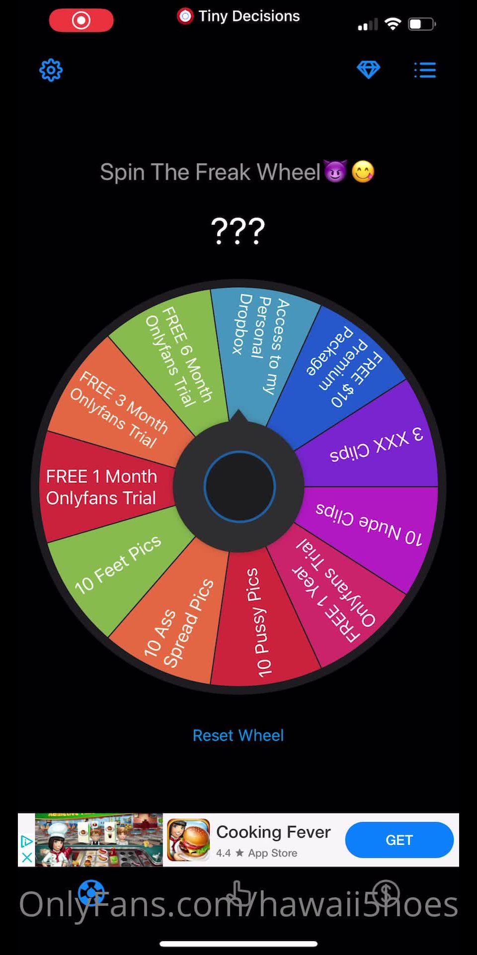 hawaii5hoess Lets Have some Quarantine Lockdown Fun Spin the Wheel for just a SPIN Receive FREE - 30-04-2020 - Onlyfans