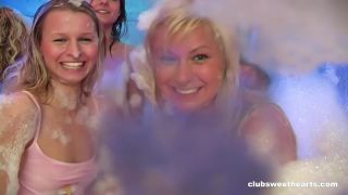 Five girls in a foam bath (Remastered) GroupSex!