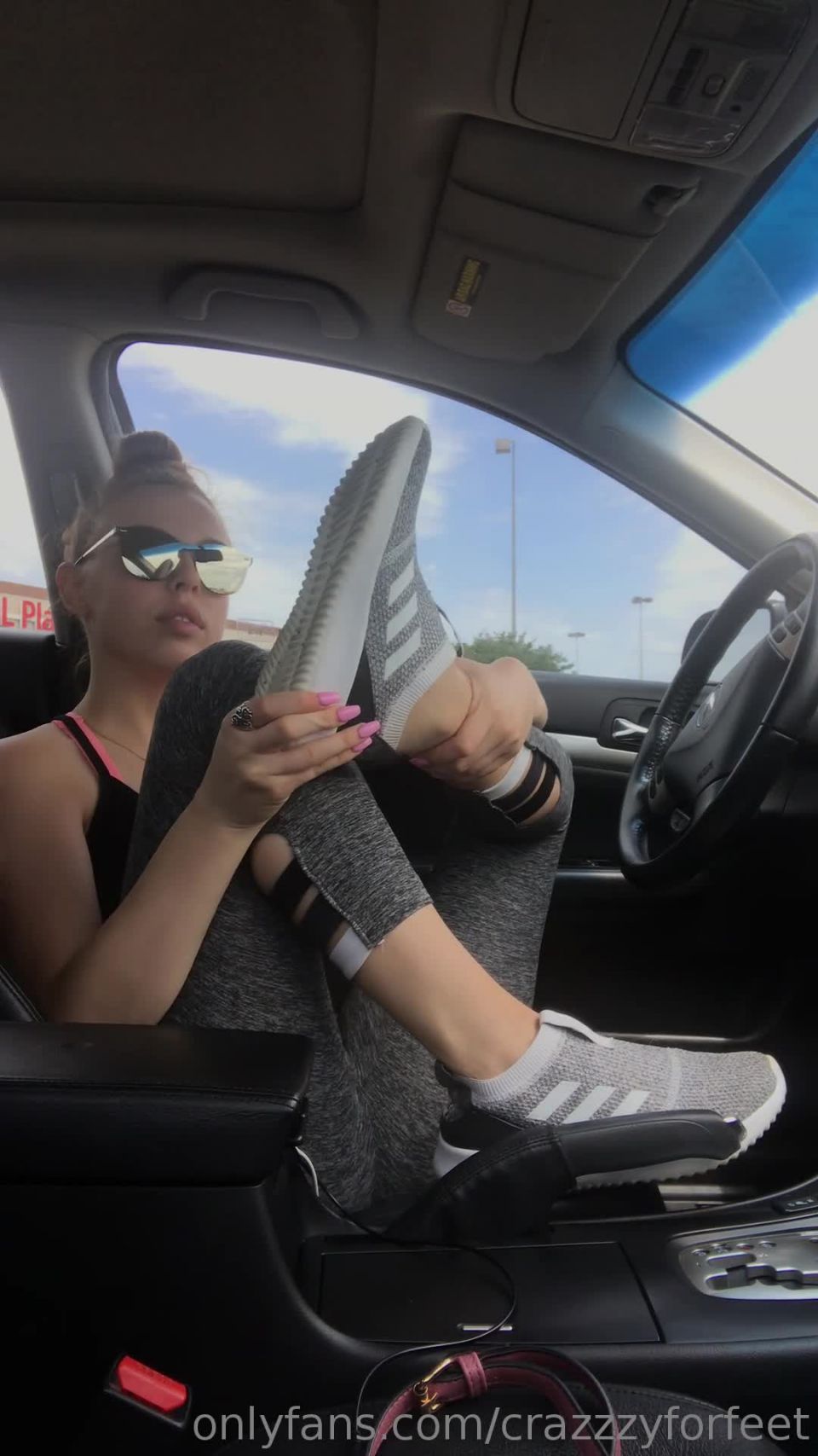 crazzzyforfeet  6932704 Taking off my sneakers and showing off my feet in the car - crazzzyforfeet - femdom porn dee williams femdom