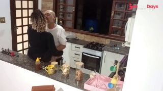 They went to the pantry to have anal sex until the creampie