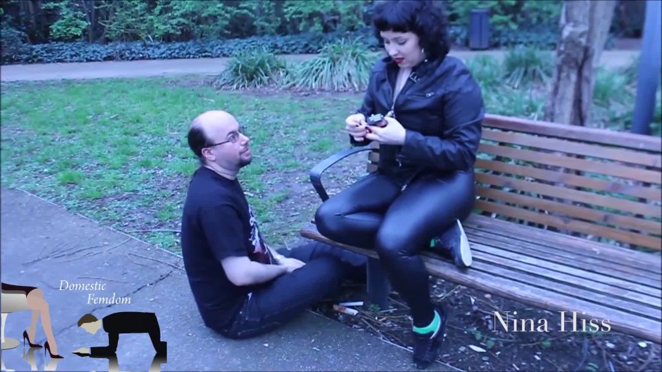 xxx video 3 Nina Hiss: Community Park Ashtray - fetish - smoking shrinking fetish