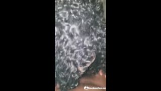 Amateur 10641-Ebony curly haired beauty sucks a thick black cock dry