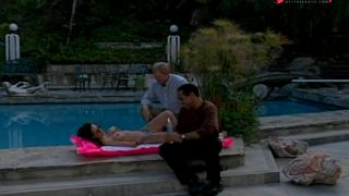 Sexy brunette fucks with landlord and lover in threesome