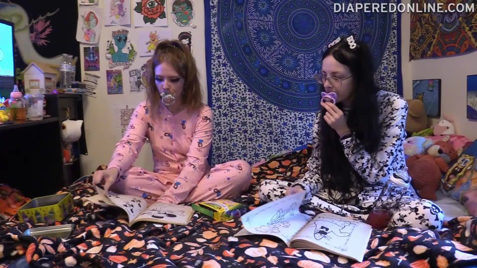 DiaperedonlineBambi Samara Samara  Bambi Coloring in Footie PJs and Diapers