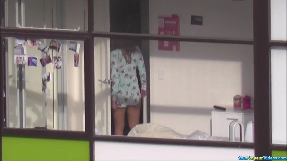 Apartment window under surveillance voyeur 