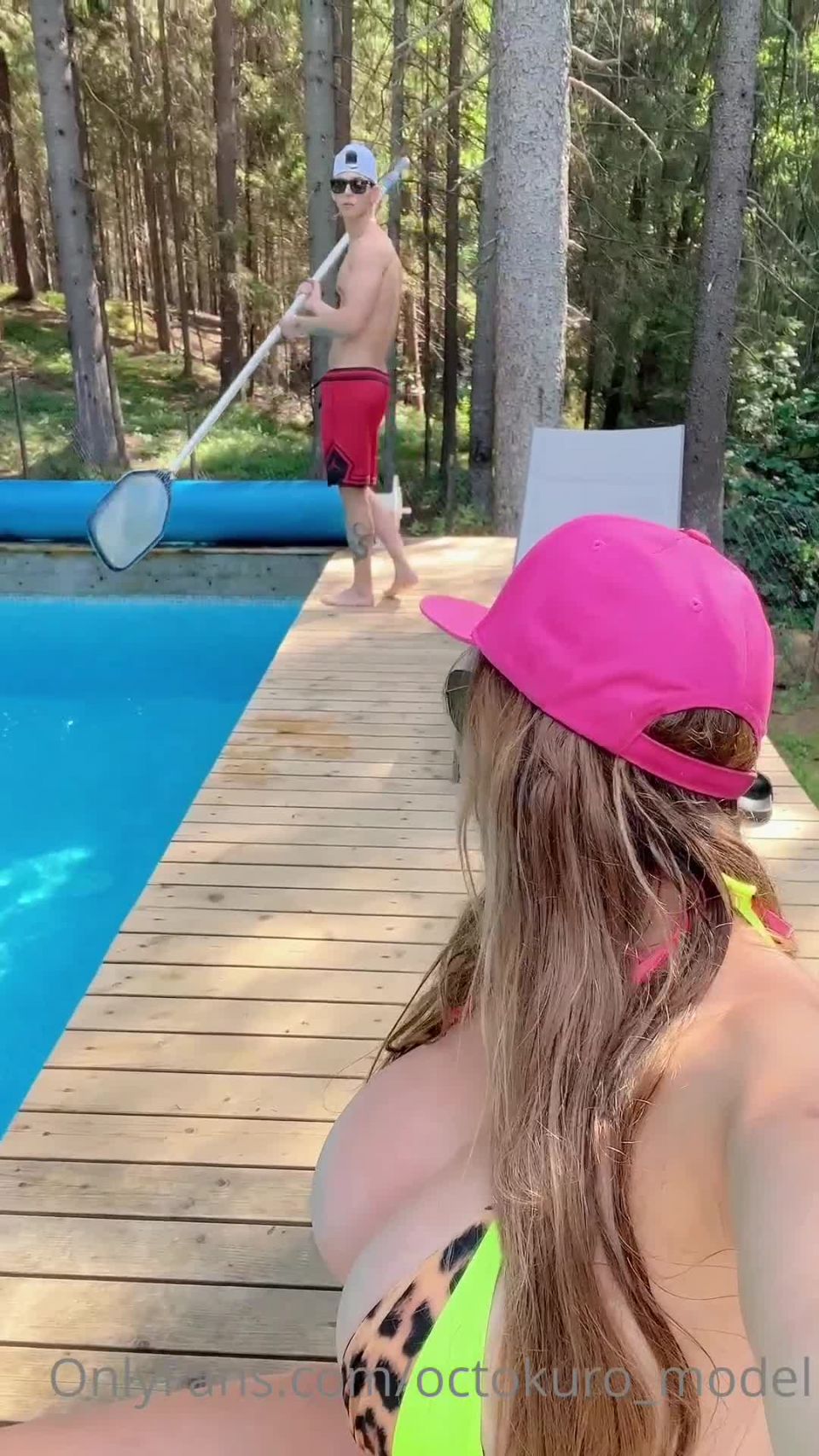 free online video 32 spandex fetish Octokuro – Rich Slut And Pool Guy, open mouth facial on cumshot