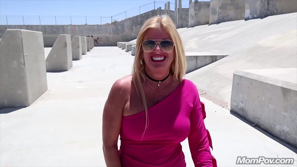 MomPov presents Kerrie – Busty blonde public fun Mature!