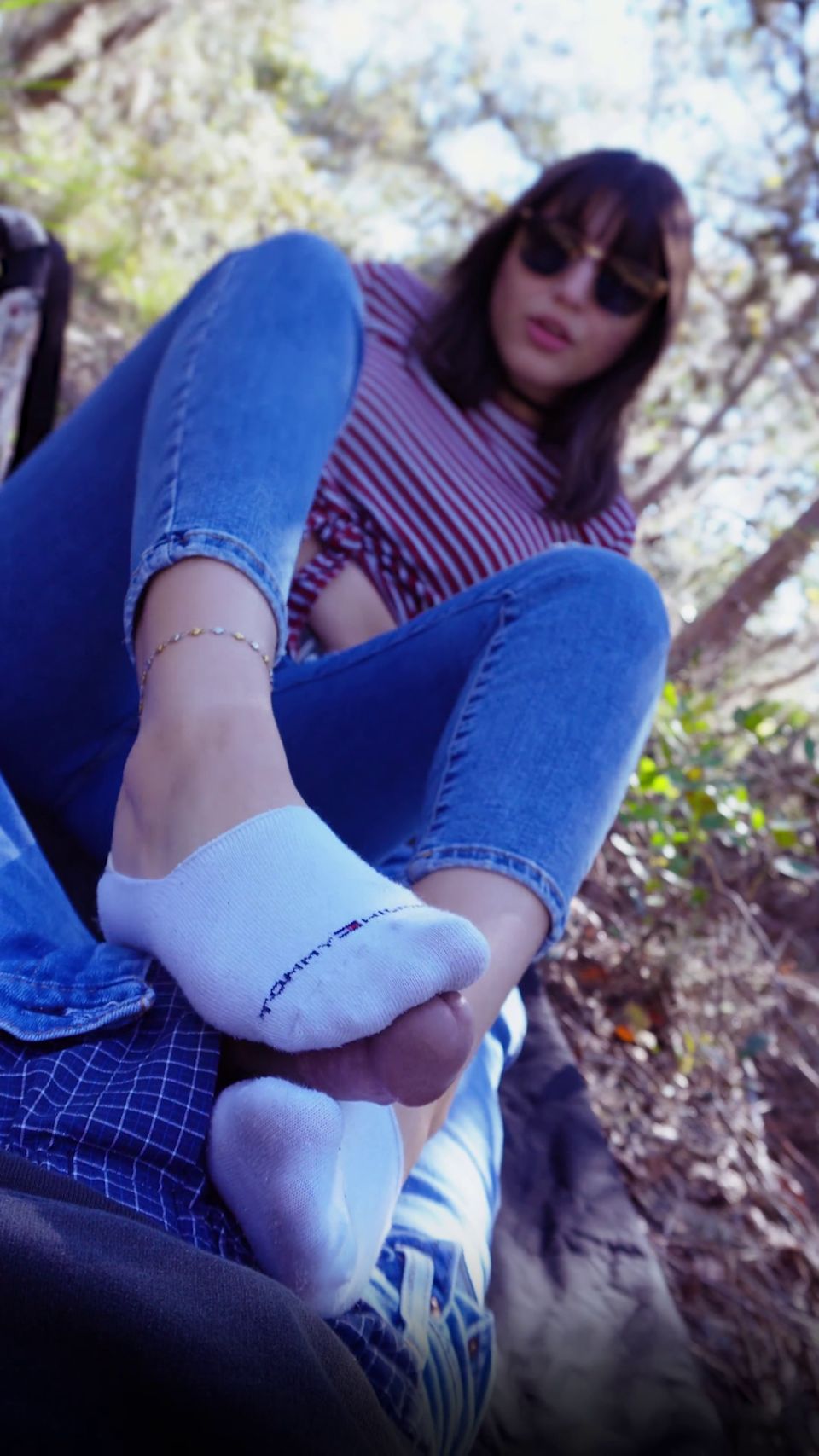 SockjobFootjob On A Public Hiking Trail  Ava Brooke