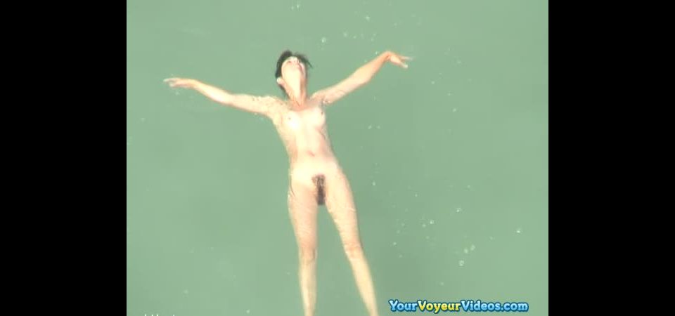 Nudist sex in the  water