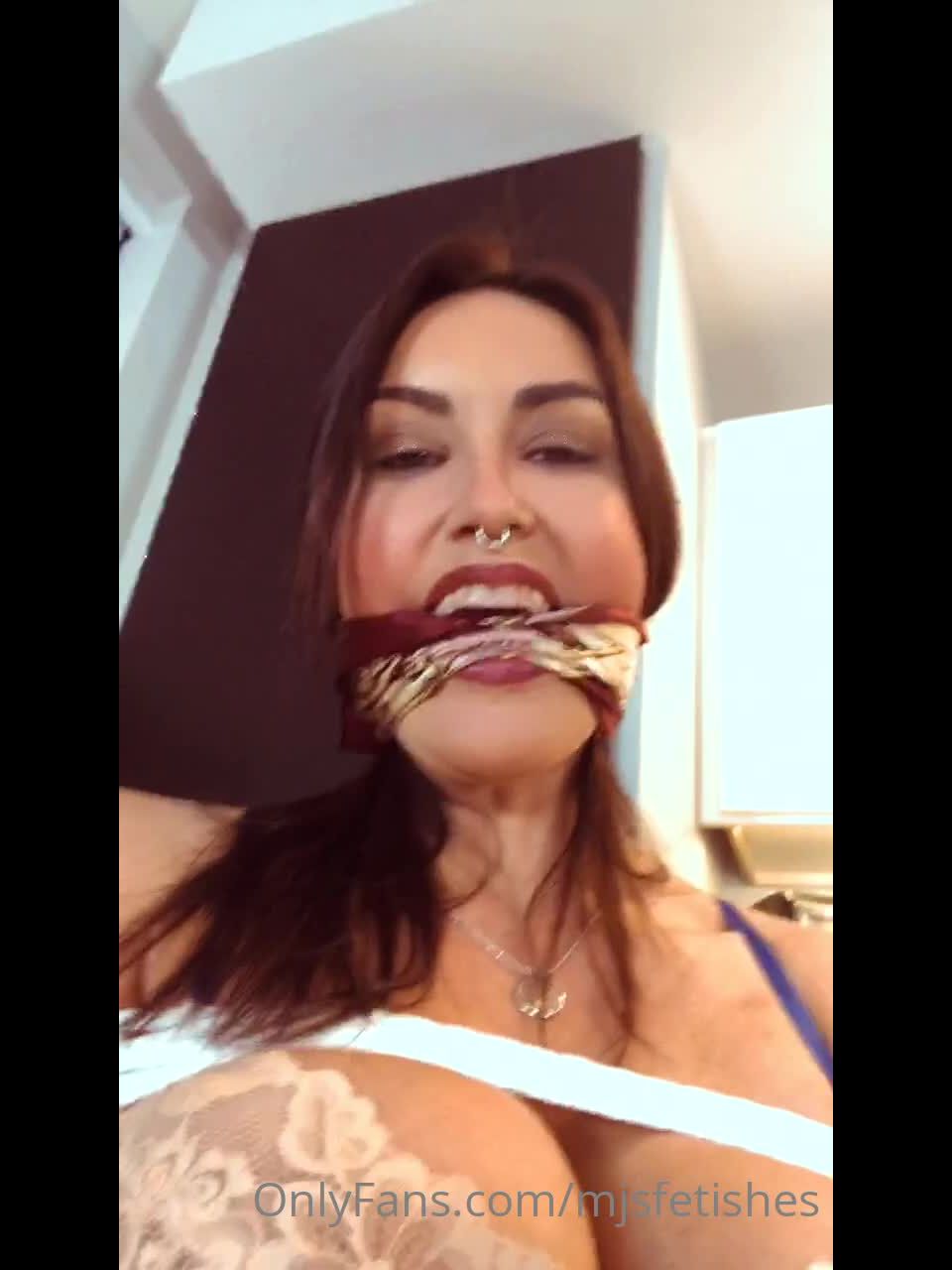 Megan Jones - yesterday risky live broadcast while bonded gagged shocked.