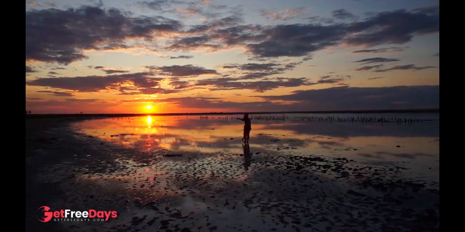 Walk on Red Sunset of Elton Salt Lake