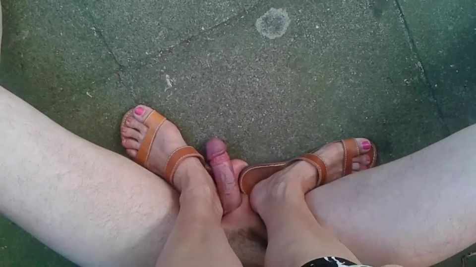 free online video 2 Greek Leather Sandals Cbt On Concrete Floor – MISTRESS FATALIA | femdom | femdom porn stinky feet fetish