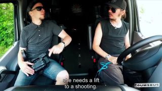 Queen Paris  Curvy tattooed German Queen Paris gets cum on tits in hot public van fuck